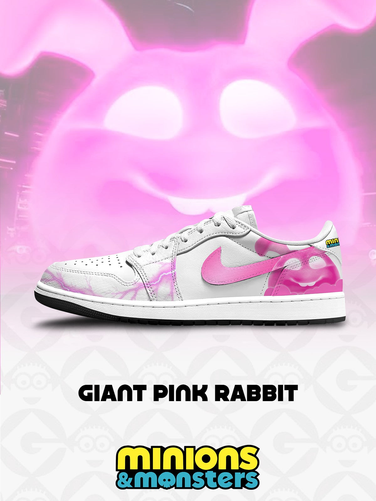 Pink Rabbit V.1 Custom Low-Top Court Sneakers