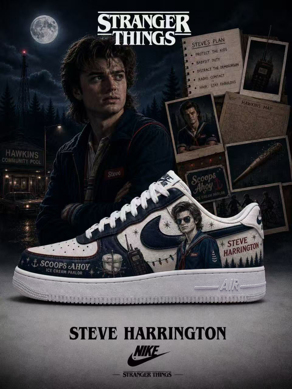 Steve Harrington V.1 Custom Air-Style Sneakers