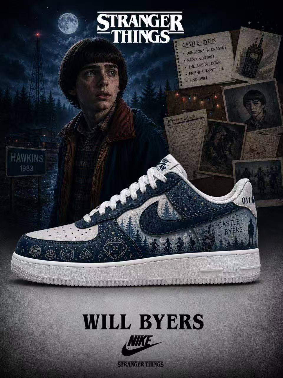 Will Byers V.1 Custom Air-Style Sneakers