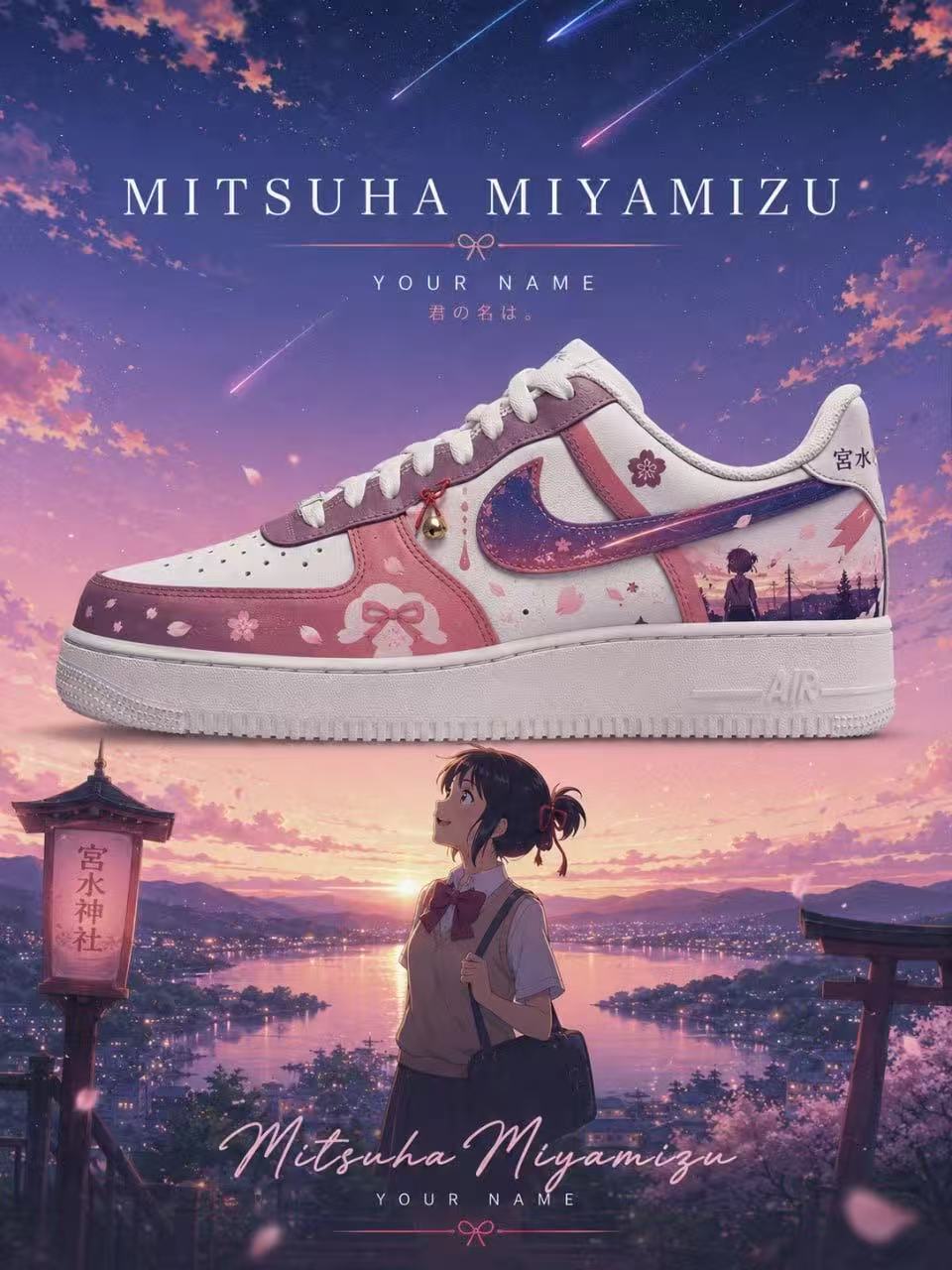 Mitsuha Miyamizu V.3 Custom Air-Style Sneakers