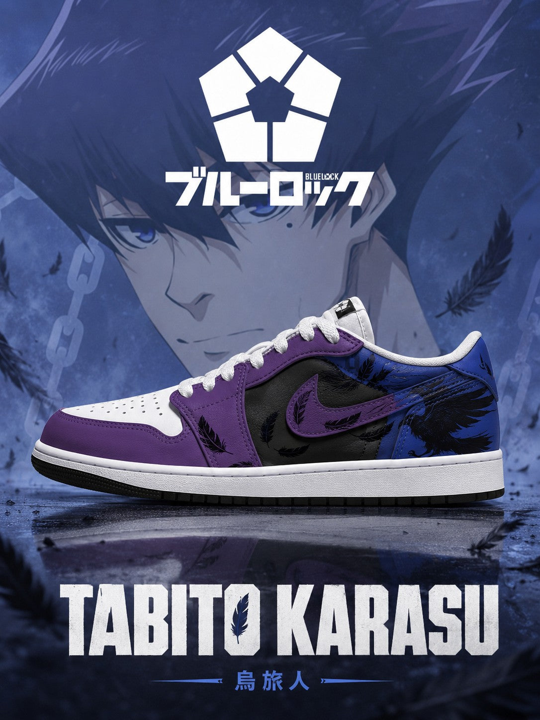 Tabito Karasu V.6 Custom Low-Top Court Sneakers