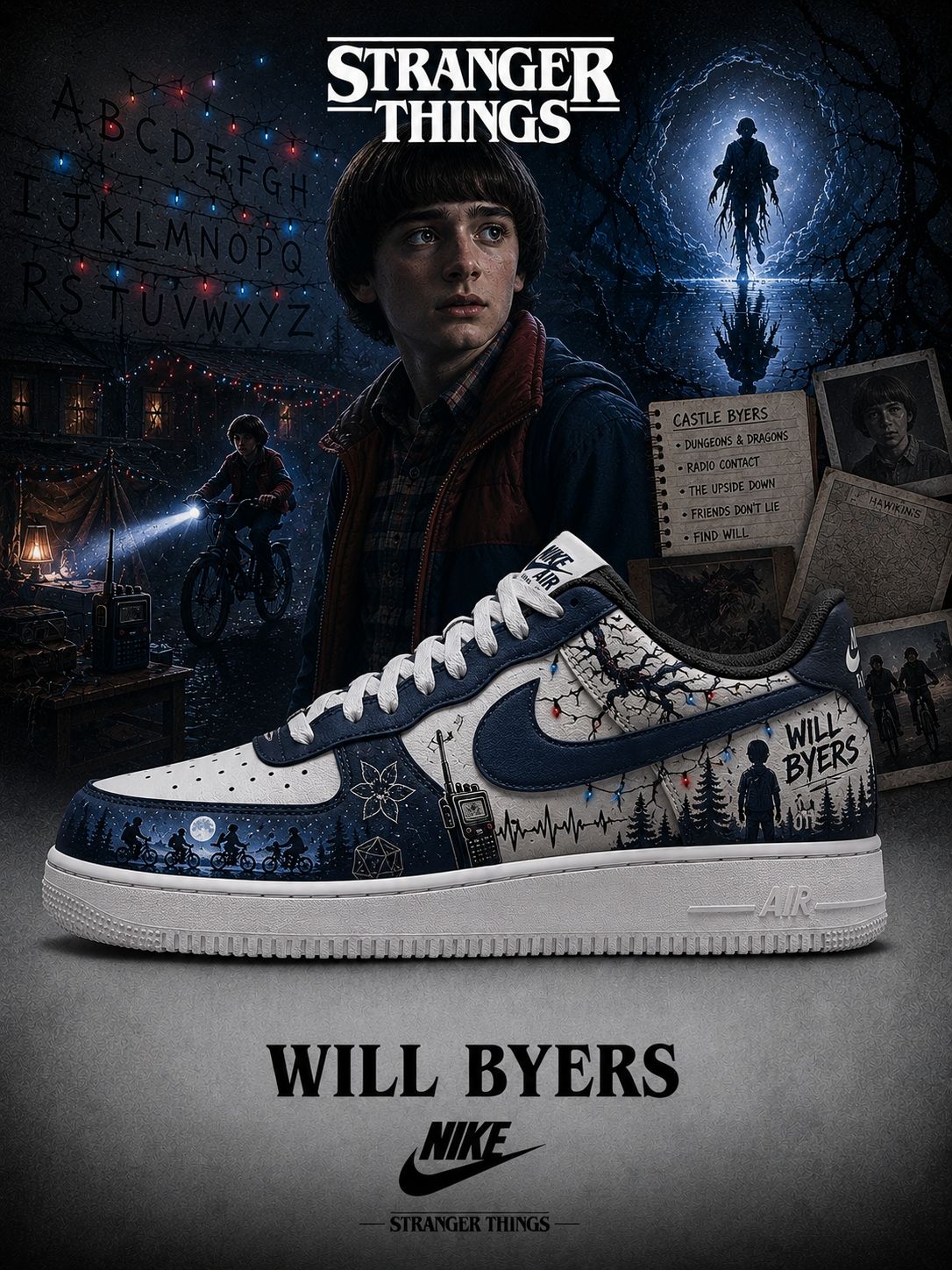 Will Byers V.2 Custom Air-Style Sneakers