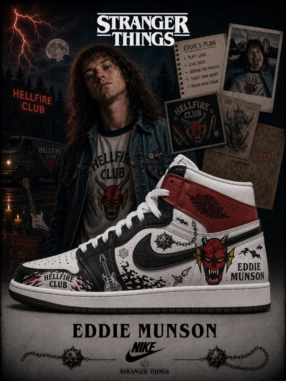 Eddie Munson V.1 Custom High-Top Sneakers