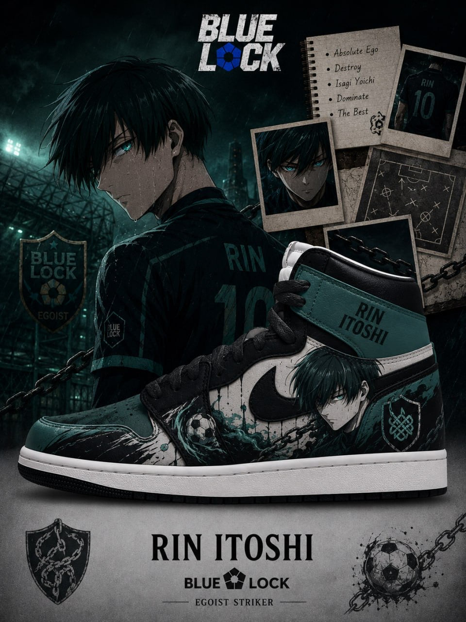 Rin Itoshi V.3 Custom High-Top Sneakers