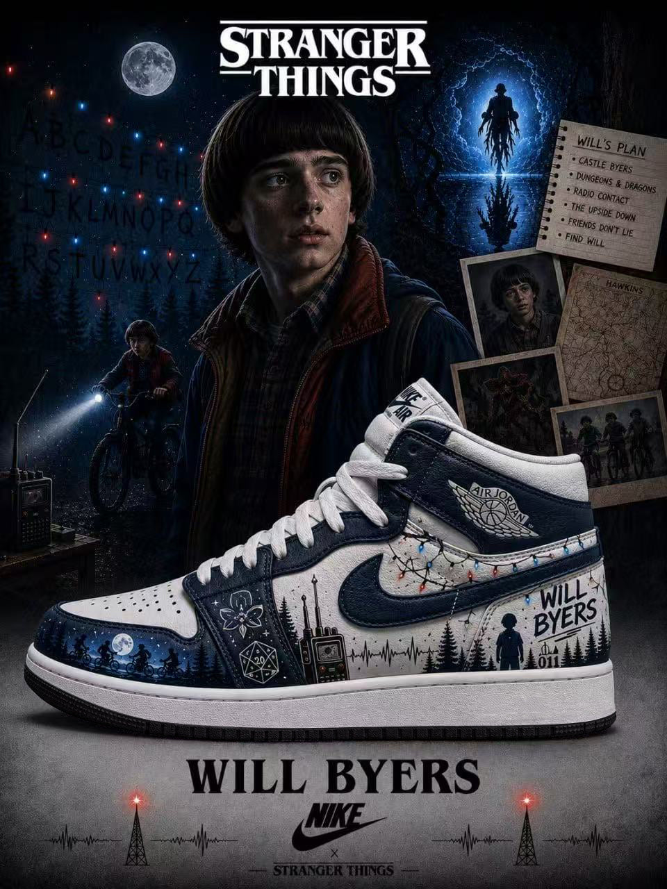 Will Byers V.1 Custom High-Top Sneakers
