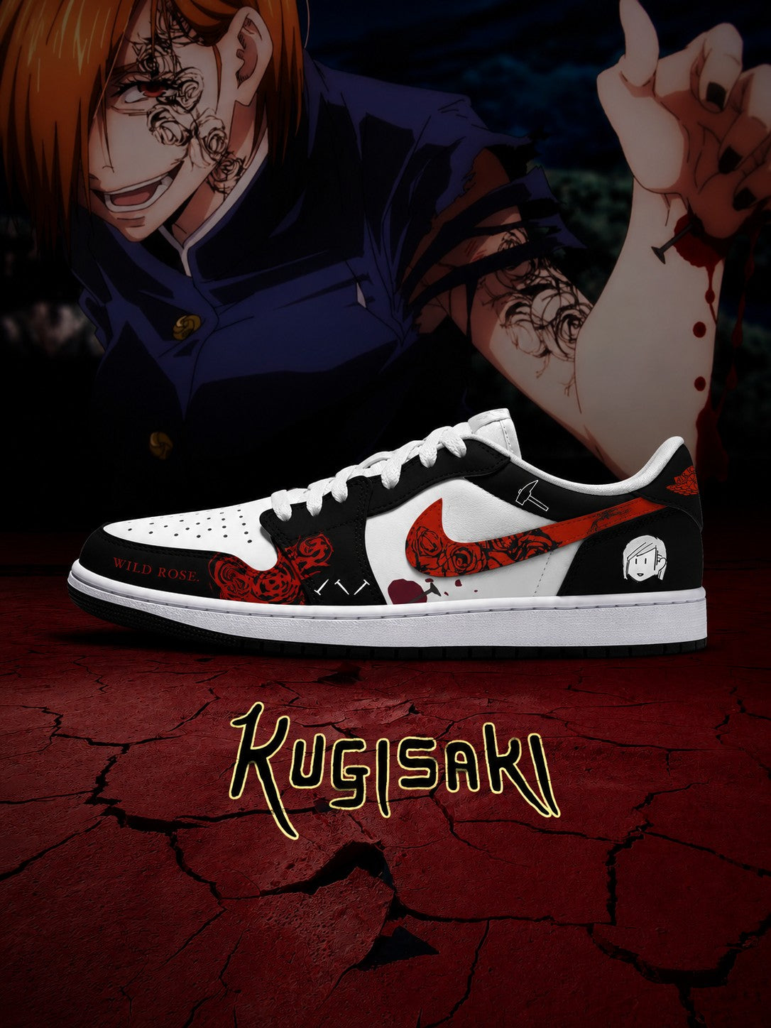 Nobara Kugisaki V.1 Custom Low-Top Court Sneakers