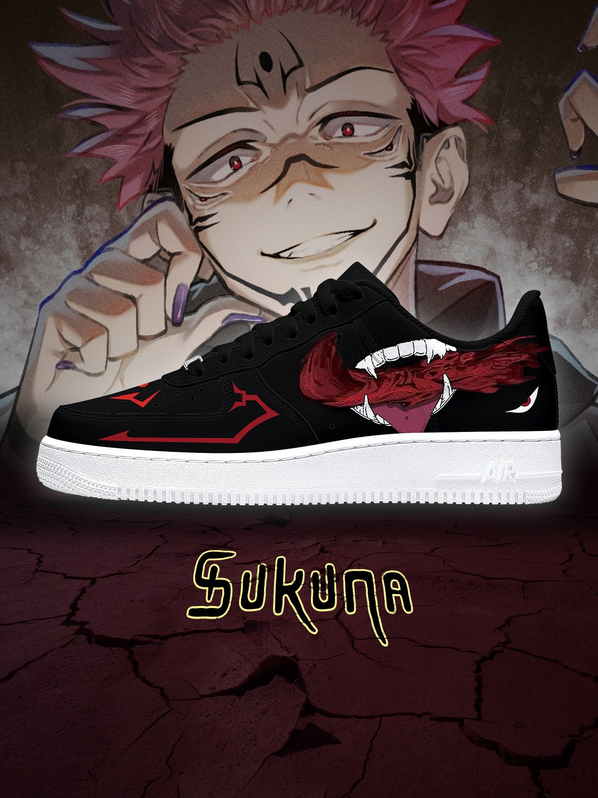 Ryomen Sukuna V.7 Custom Air-Style Sneakers