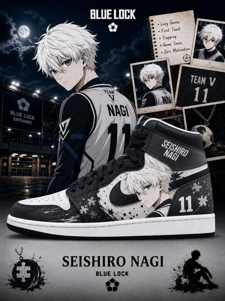 Seishiro Nagi V.4 Custom High-Top Sneakers