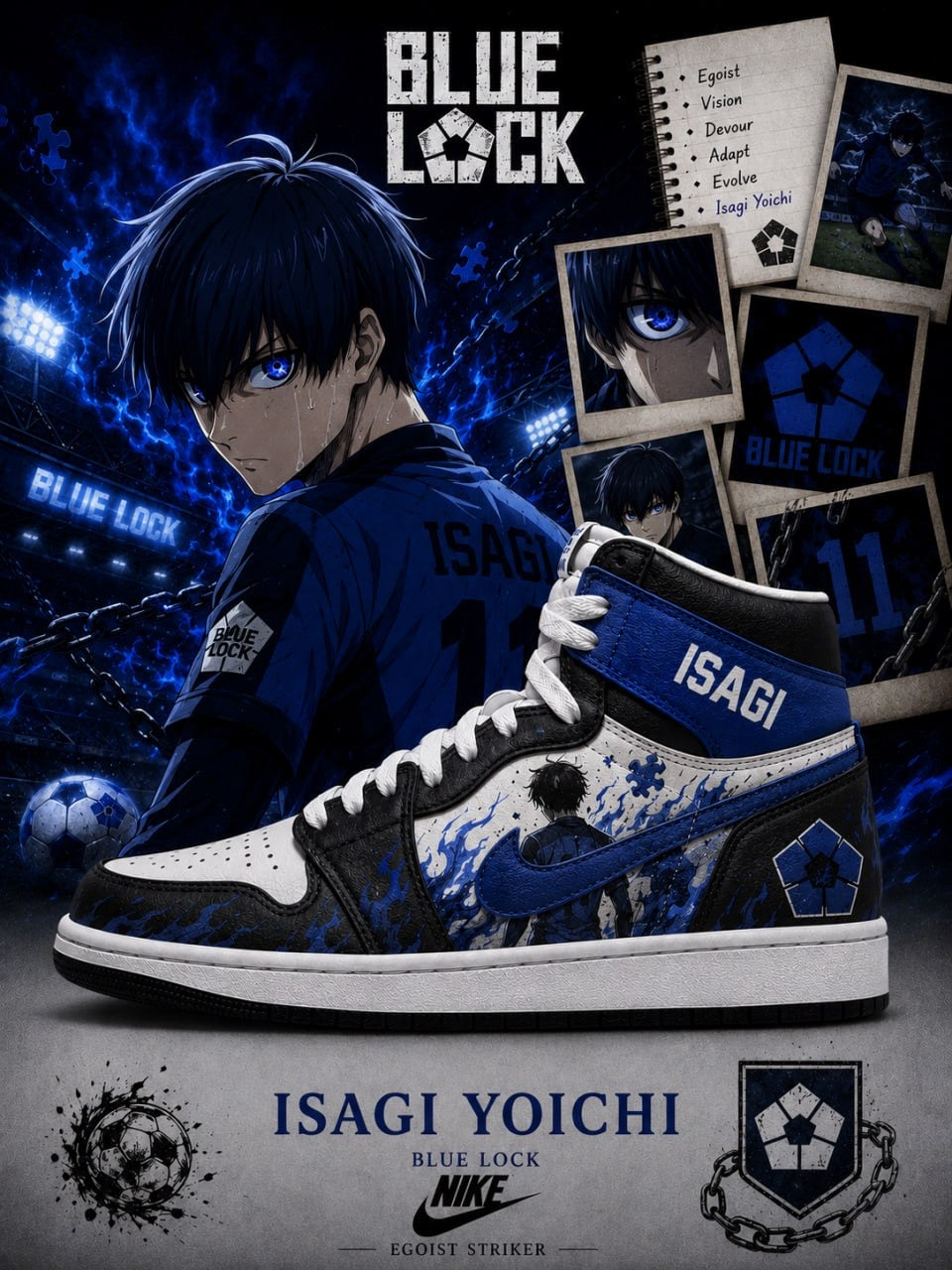 Yoichi Isagi V.3 Custom High-Top Sneakers