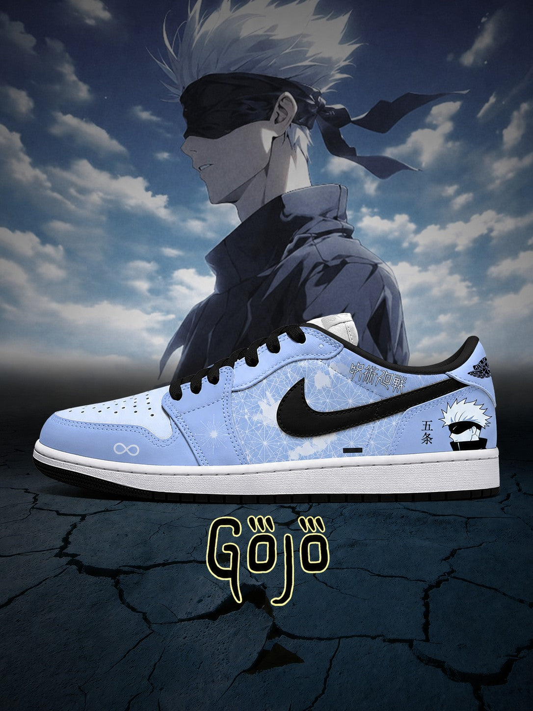 Satoru Gojo V.10 Custom Low-Top Court Sneakers