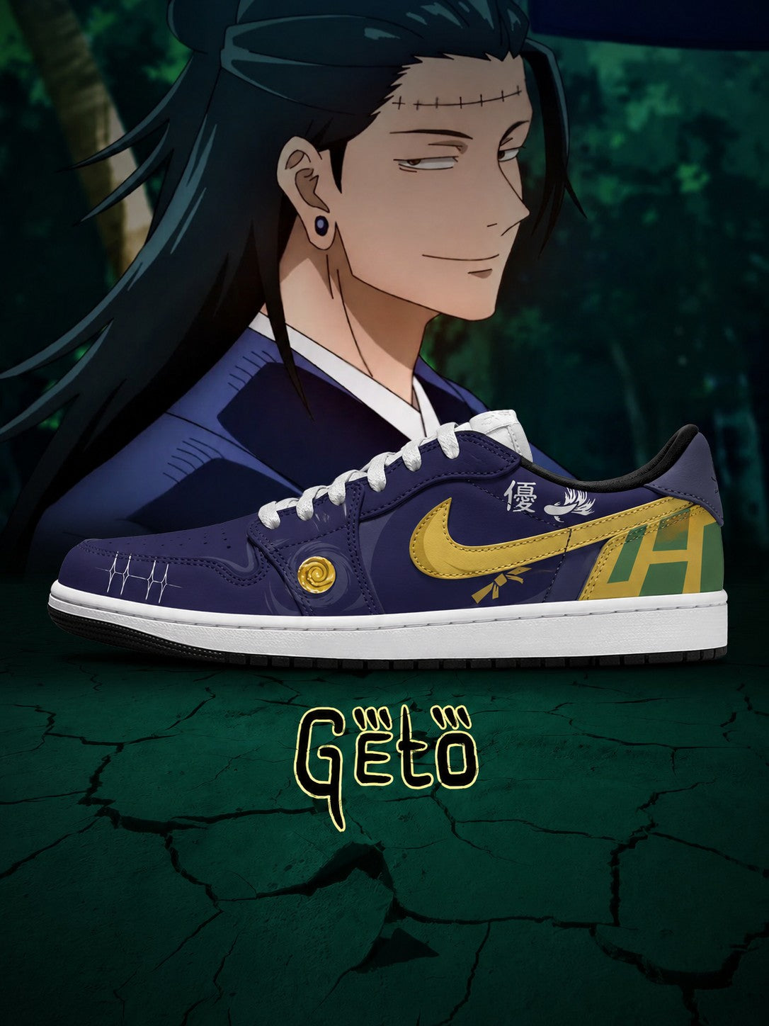 Suguru Geto V.4 Custom Low-Top Court Sneakers