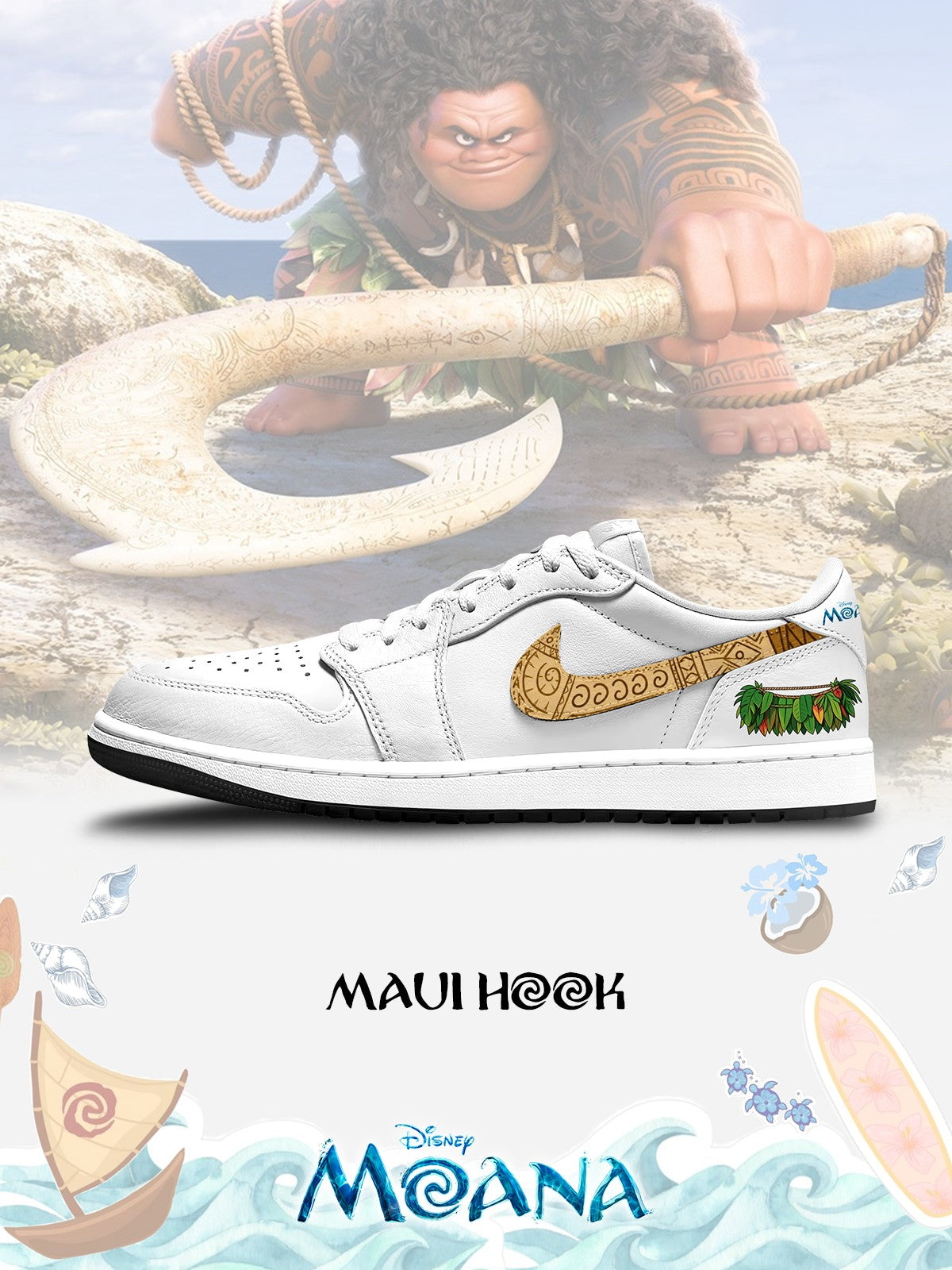 Maui Hook V.1 Custom Low-Top Court Sneakers