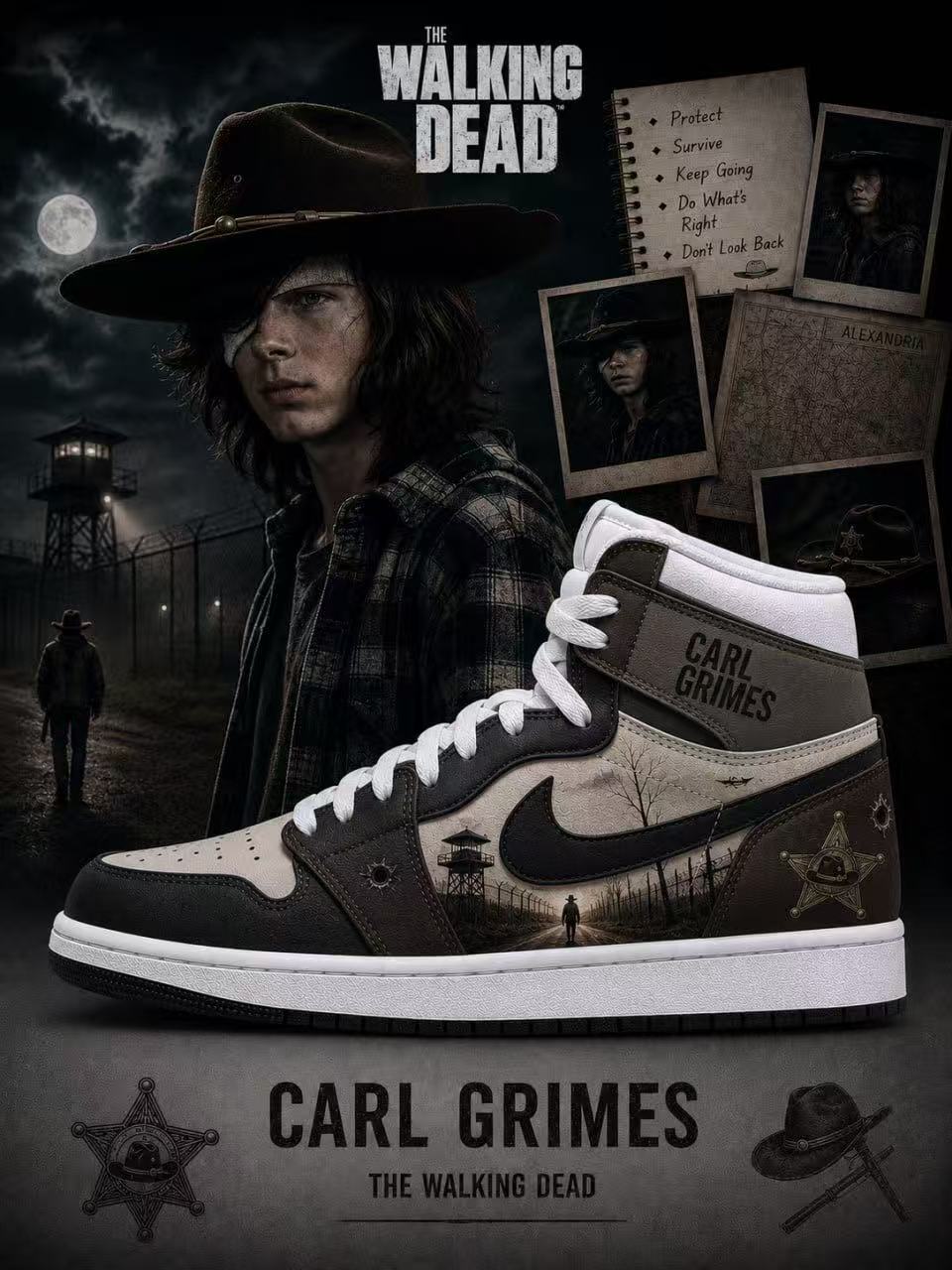 Carl Grimes V.1 Custom High-Top Sneakers