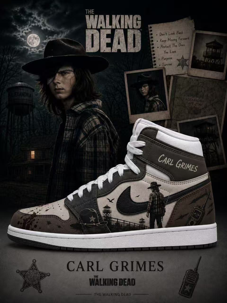Carl Grimes V.2 Custom High-Top Sneakers