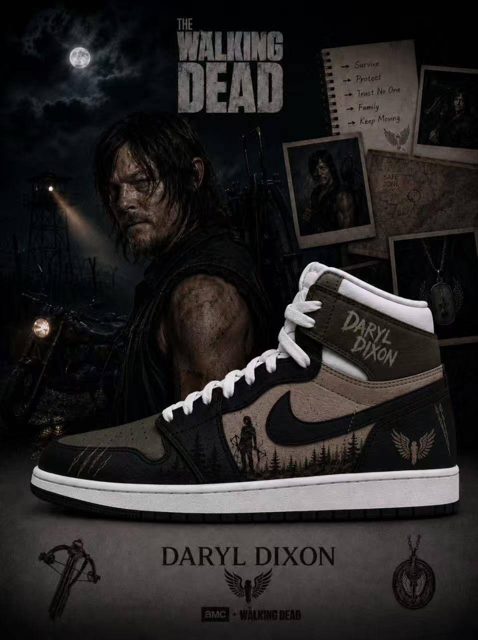 Daryl Dixon V.1 Custom High-Top Sneakers