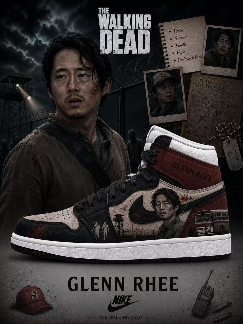 Glenn Rhee V.1 Custom High-Top Sneakers