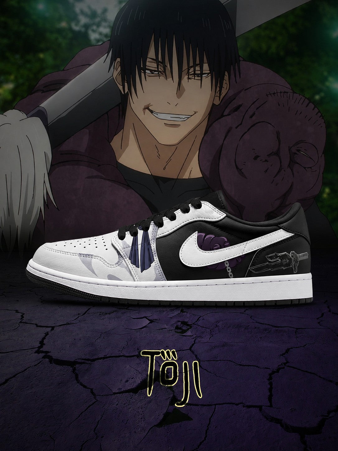 Toji Fushiguro V.3 Custom Low-Top Court Sneakers