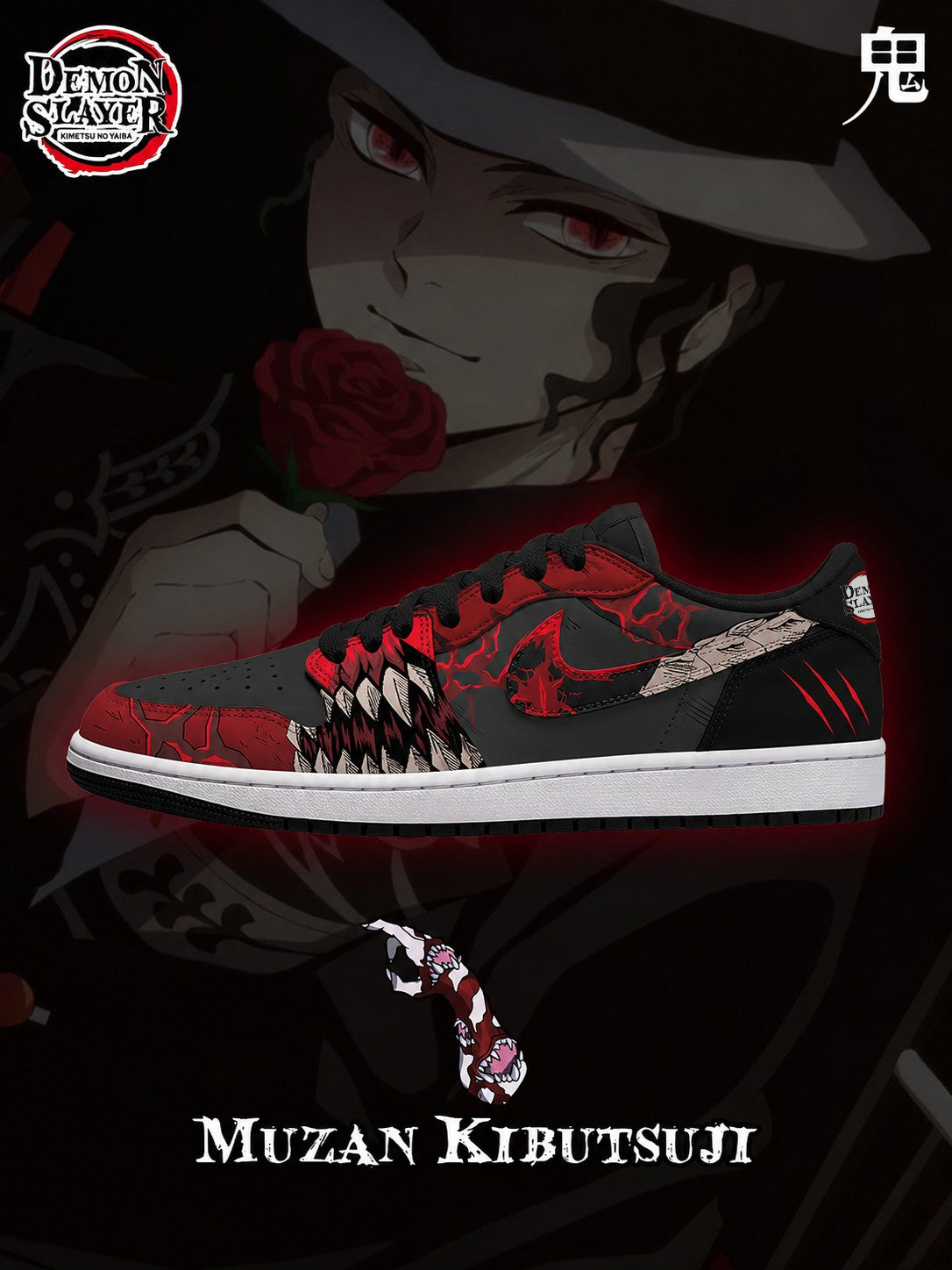 Muzan Kibutsuji V.1 Custom Low-Top Court Sneakers
