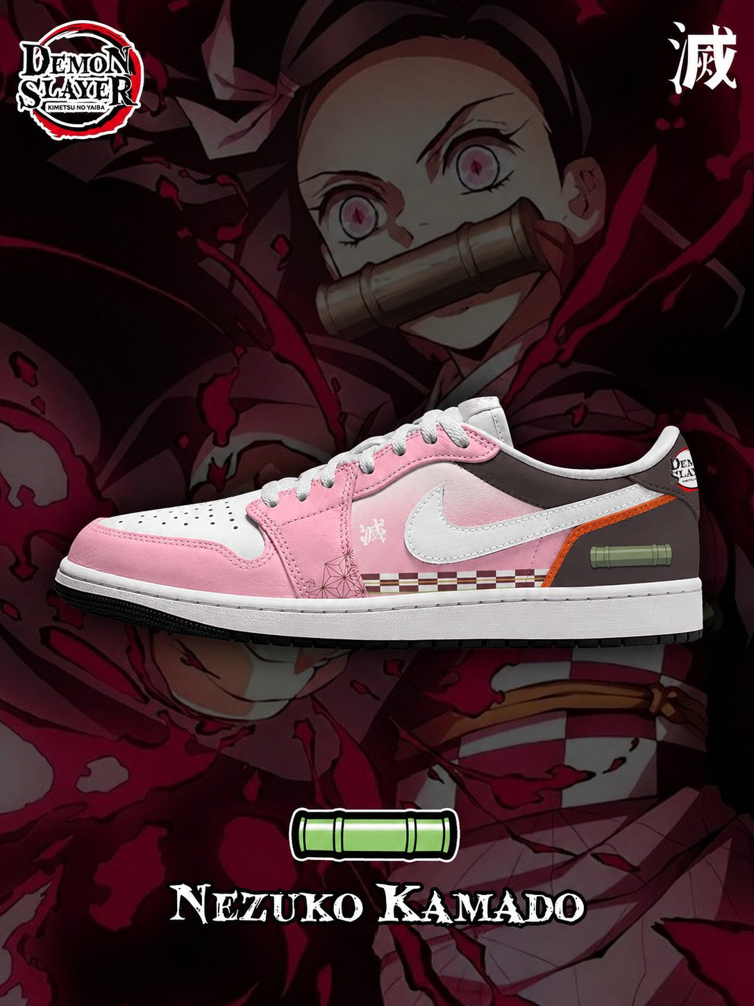 Nezuko Kamado V.1 Custom Low-Top Court Sneakers