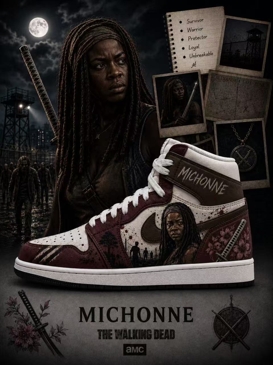 Michonne V.1 Custom High-Top Sneakers