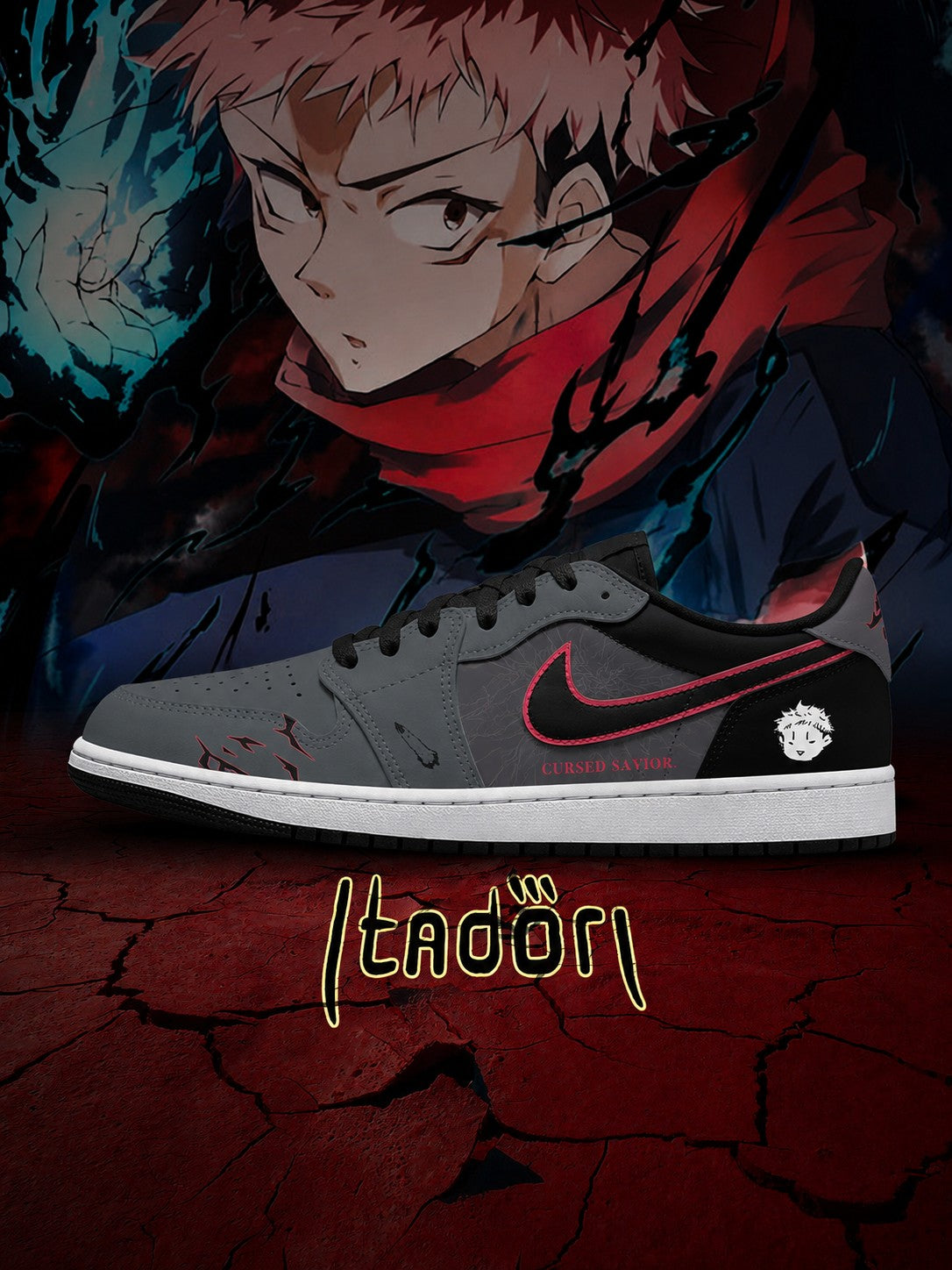 Yuji Itadori V.1 Custom Low-Top Court Sneakers