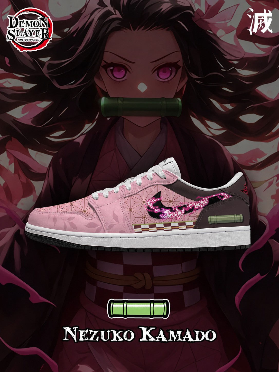 Nezuko V.5 Custom Low-Top Court Sneakers