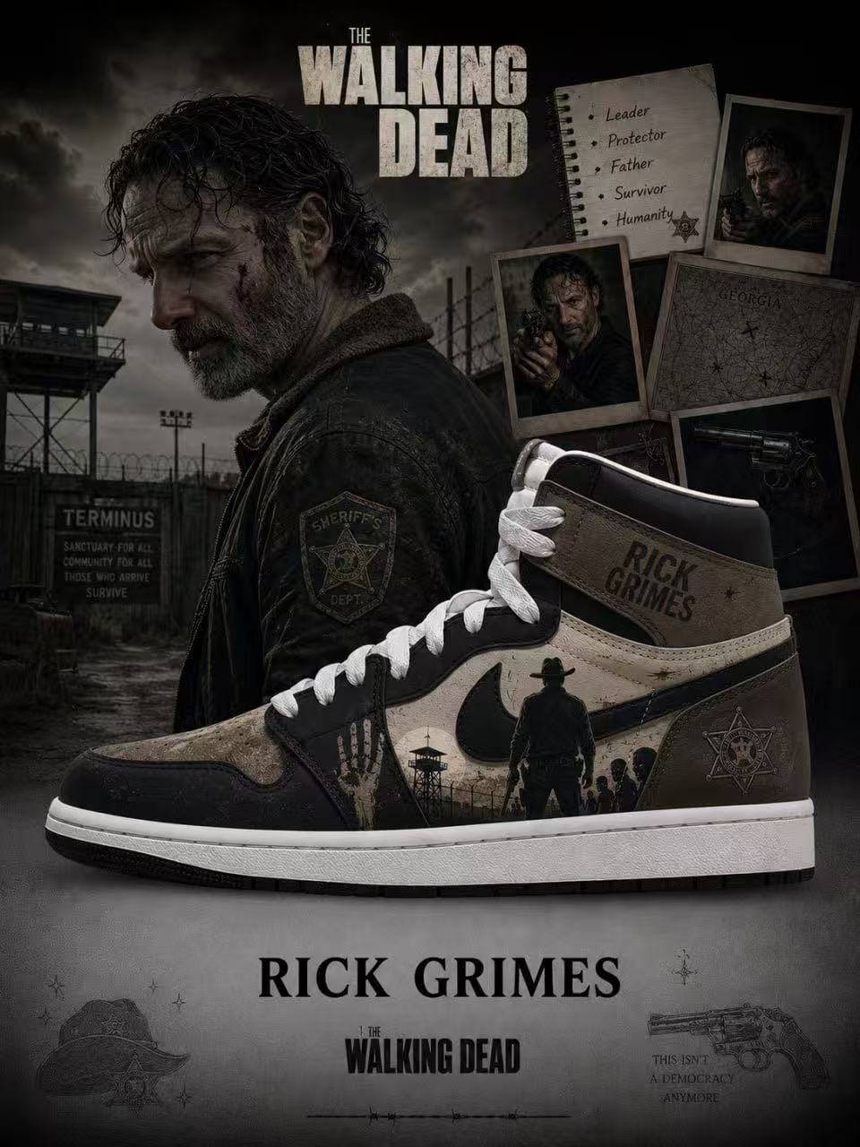 Rick Grimes V.1 Custom High-Top Sneakers