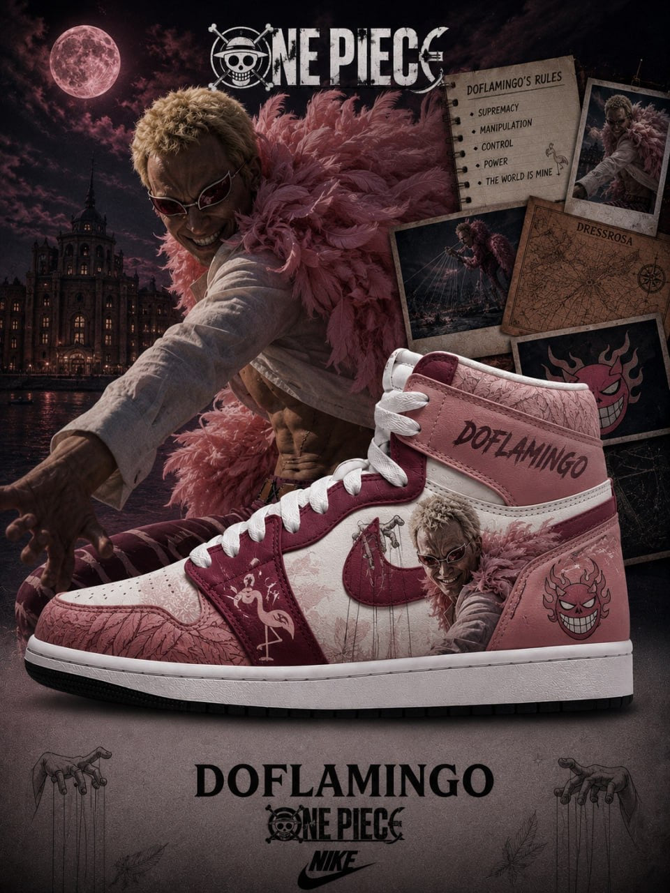Doflamingo V.1 Custom High-Top Sneakers