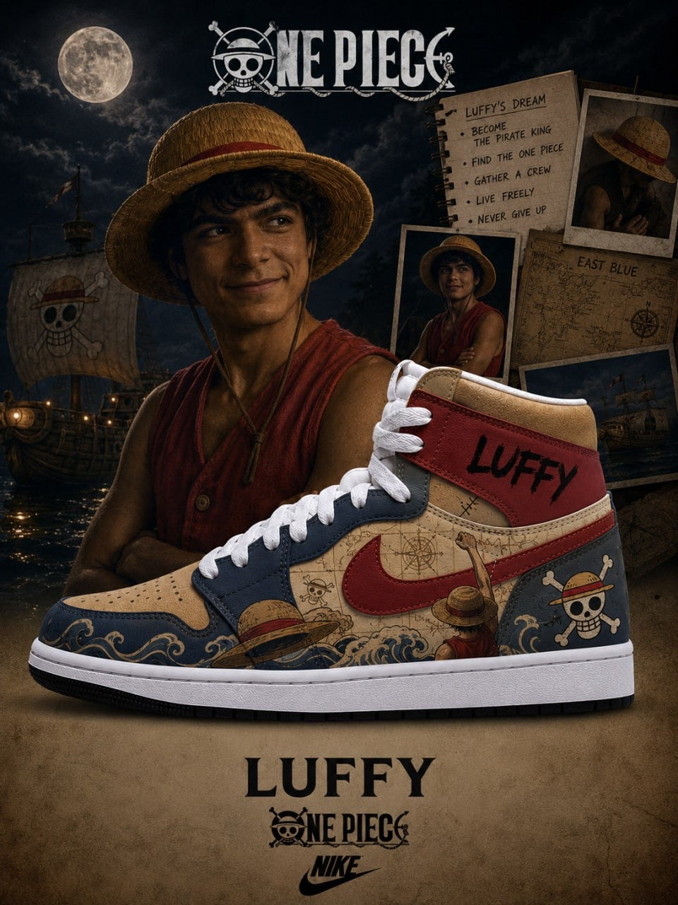 Luffy V.1 Custom High-Top Sneakers