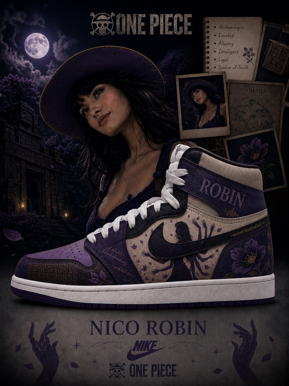 Nico Robin V.1 Custom High-Top Sneakers