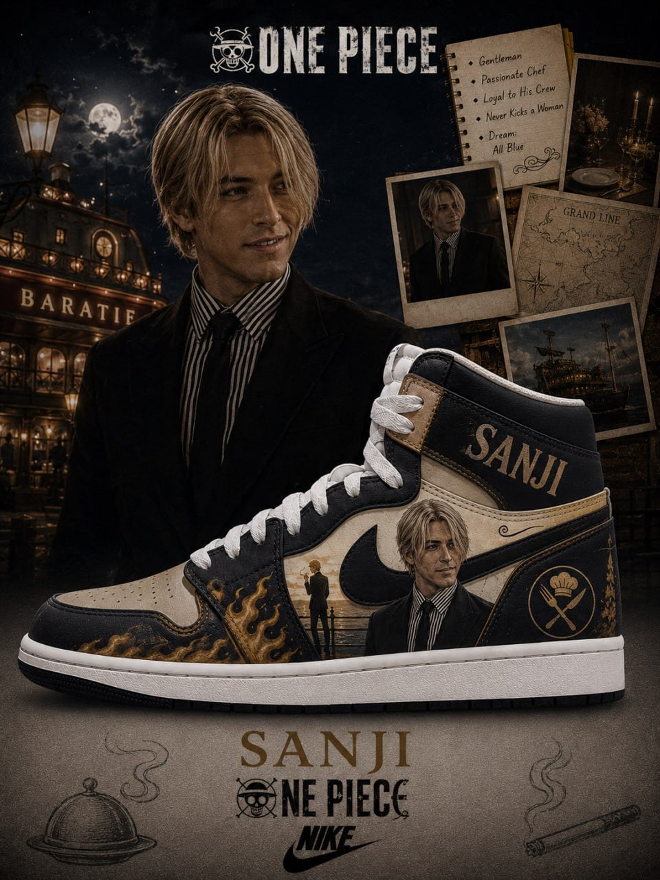 Sanji V.1 Custom High-Top Sneakers