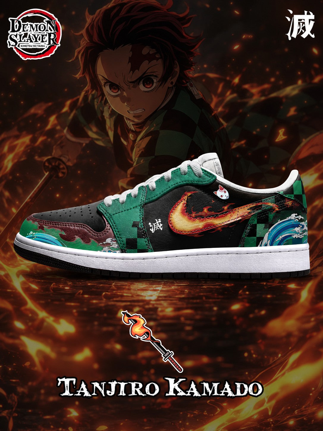 Tanjiro Kamado V.4 Custom Low-Top Court Sneakers