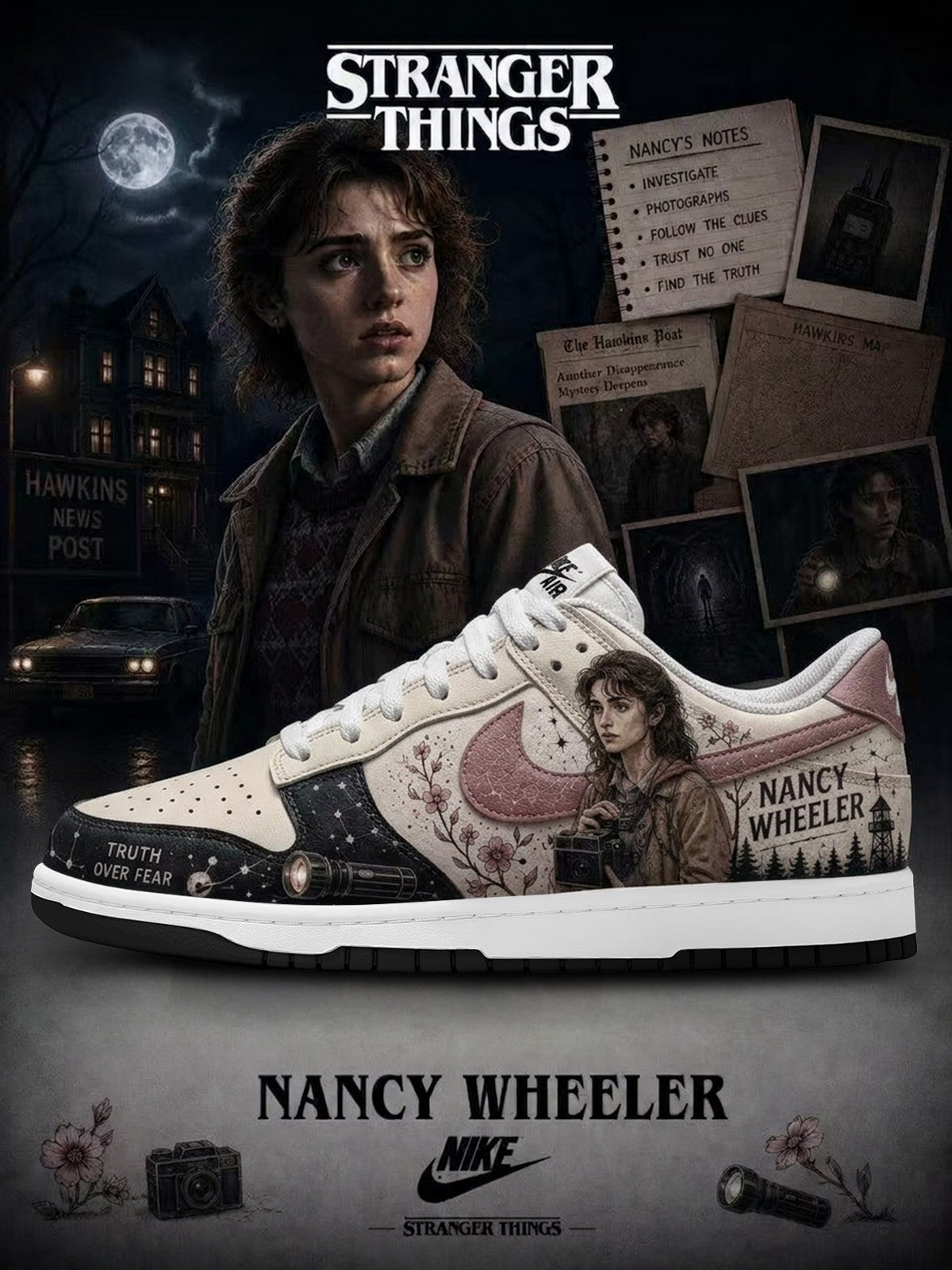 Nancy Wheeler V.1 Custom SB-Style Sneakers