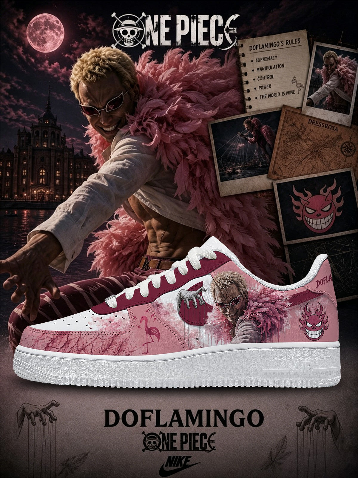 Doflamingo V.1 Custom Air-Style Sneakers
