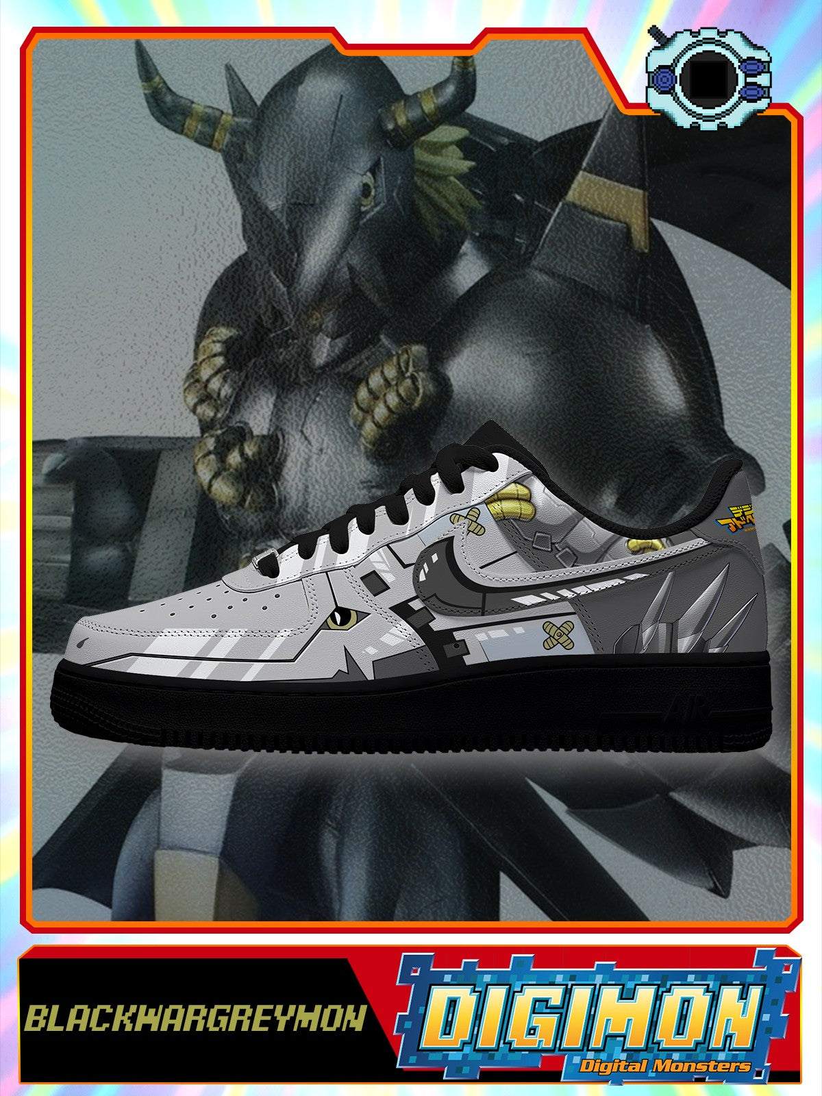 BlackWarGreymon V.1 Custom Air-Style Sneakers