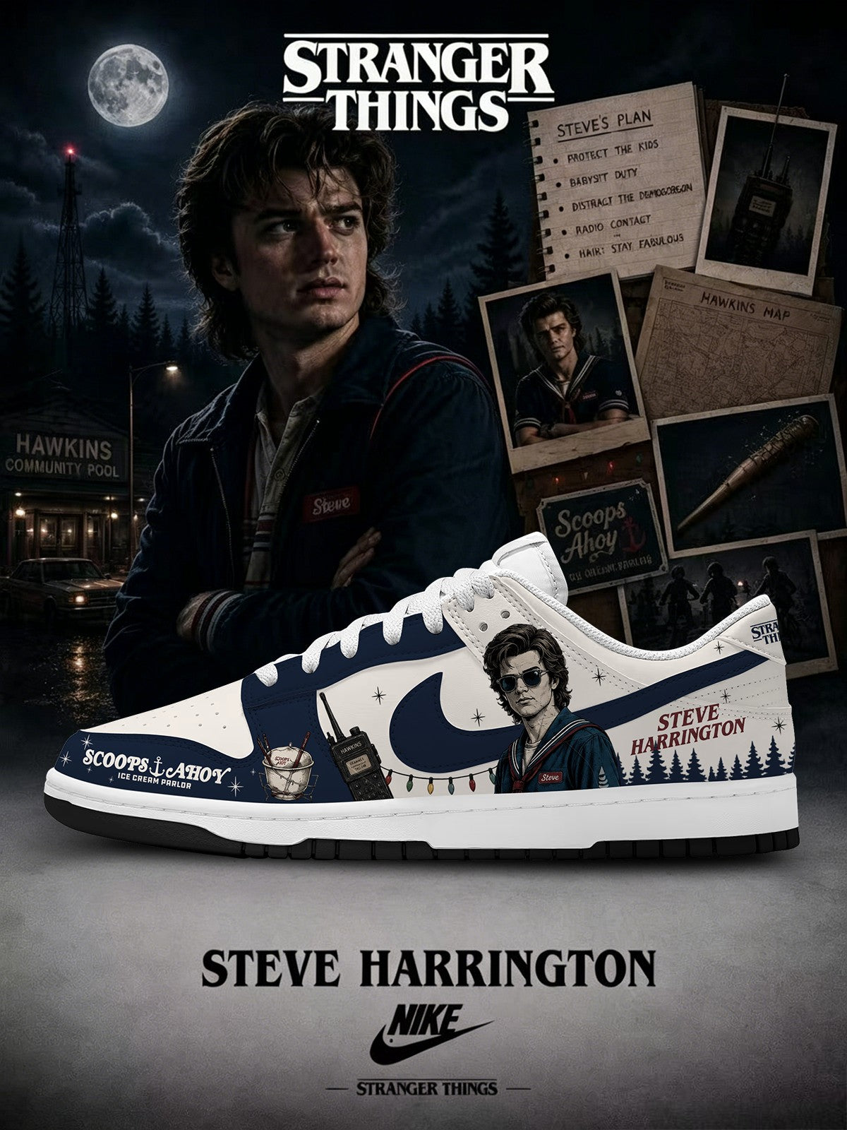 Steve Harrington V.1 Custom SB-Style Sneakers