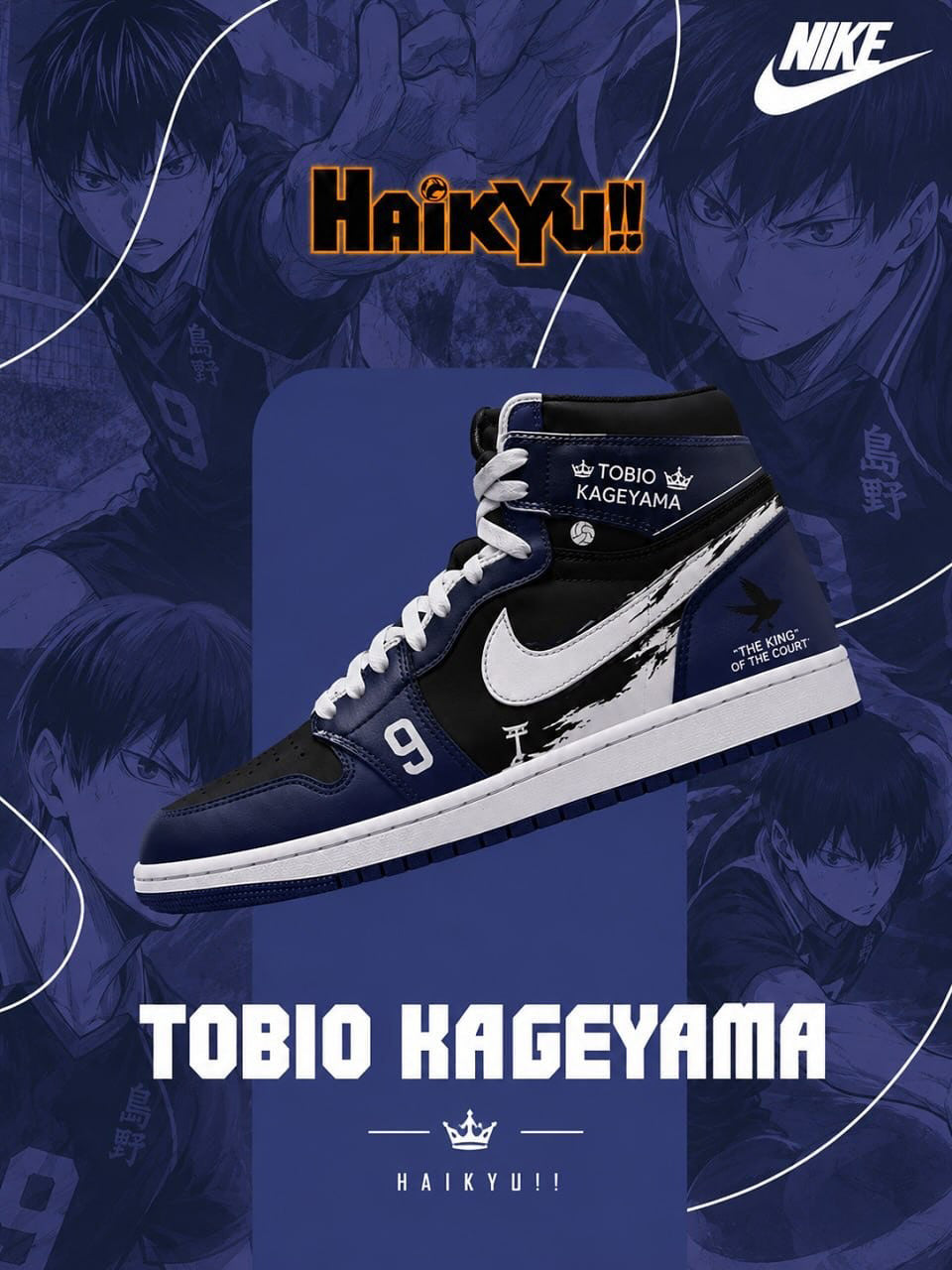 Tobio Kageyama V.3 Custom High-Top Sneakers