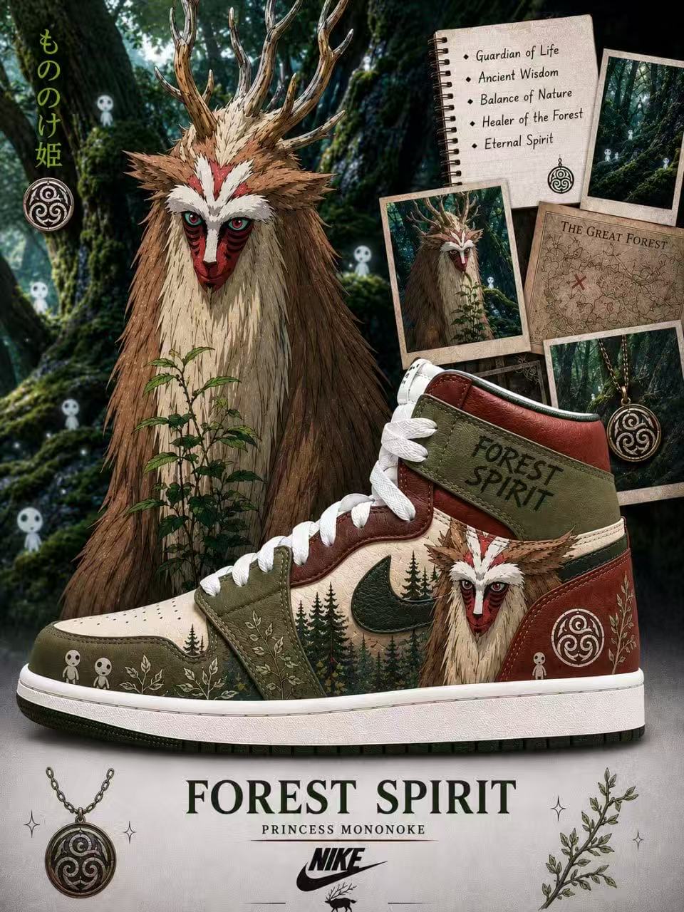 Forest Spirit V.1 Custom High-Top Sneakers