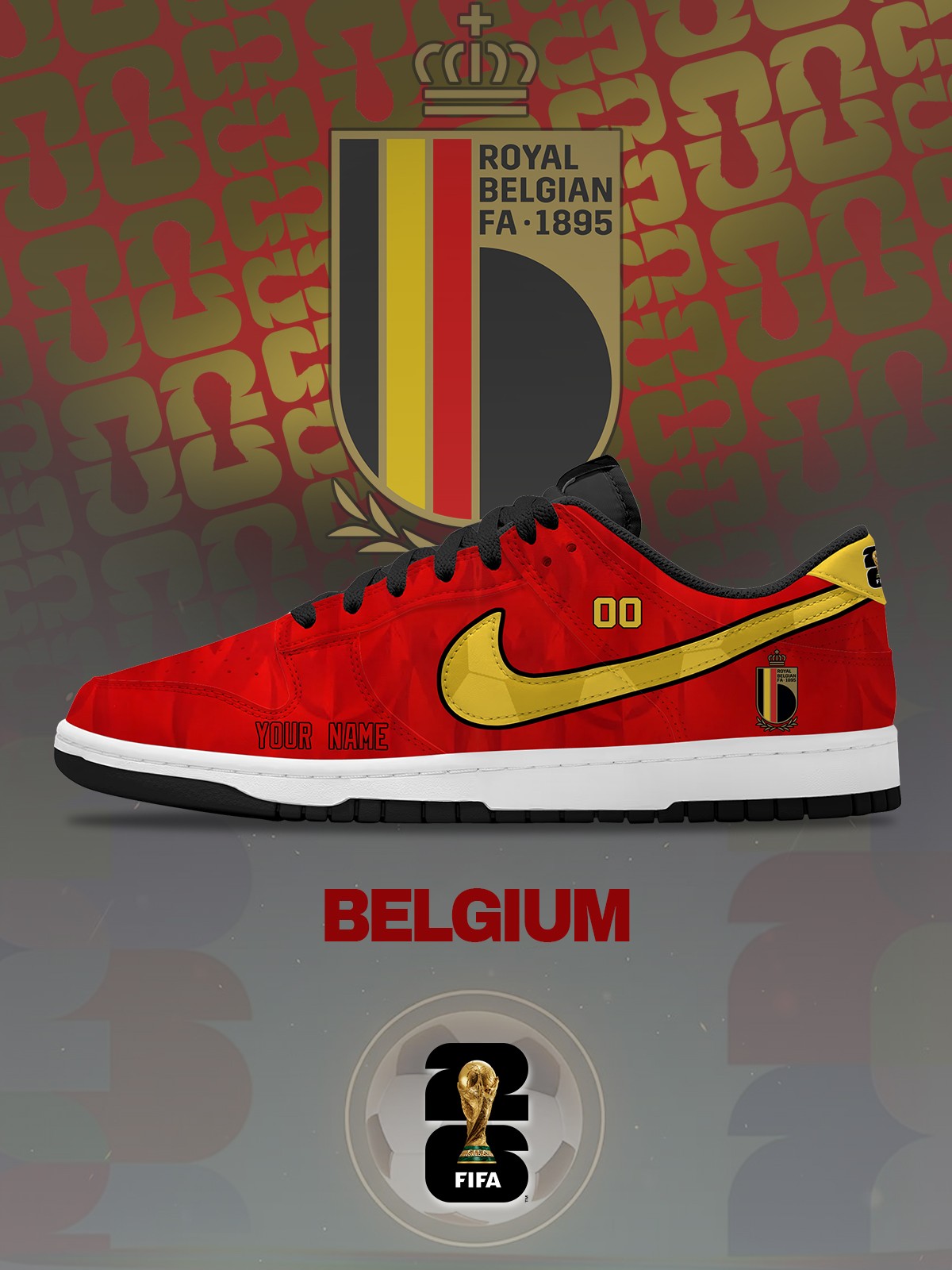 World Cup 2026 Belgium V.1 Custom SB-Style Sneakers