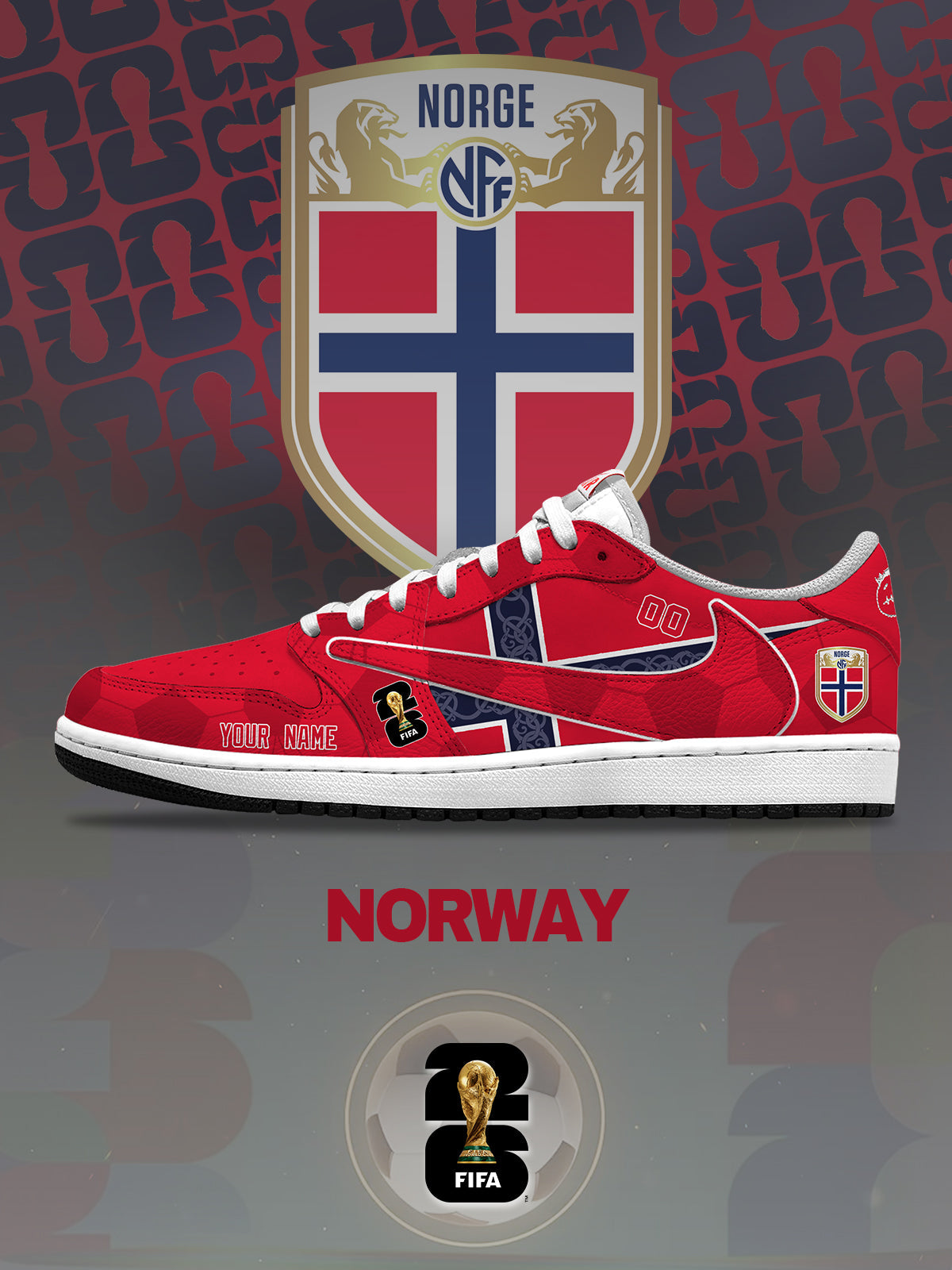 World Cup 2026 Norway V.1 Custom TS Low Sneakers