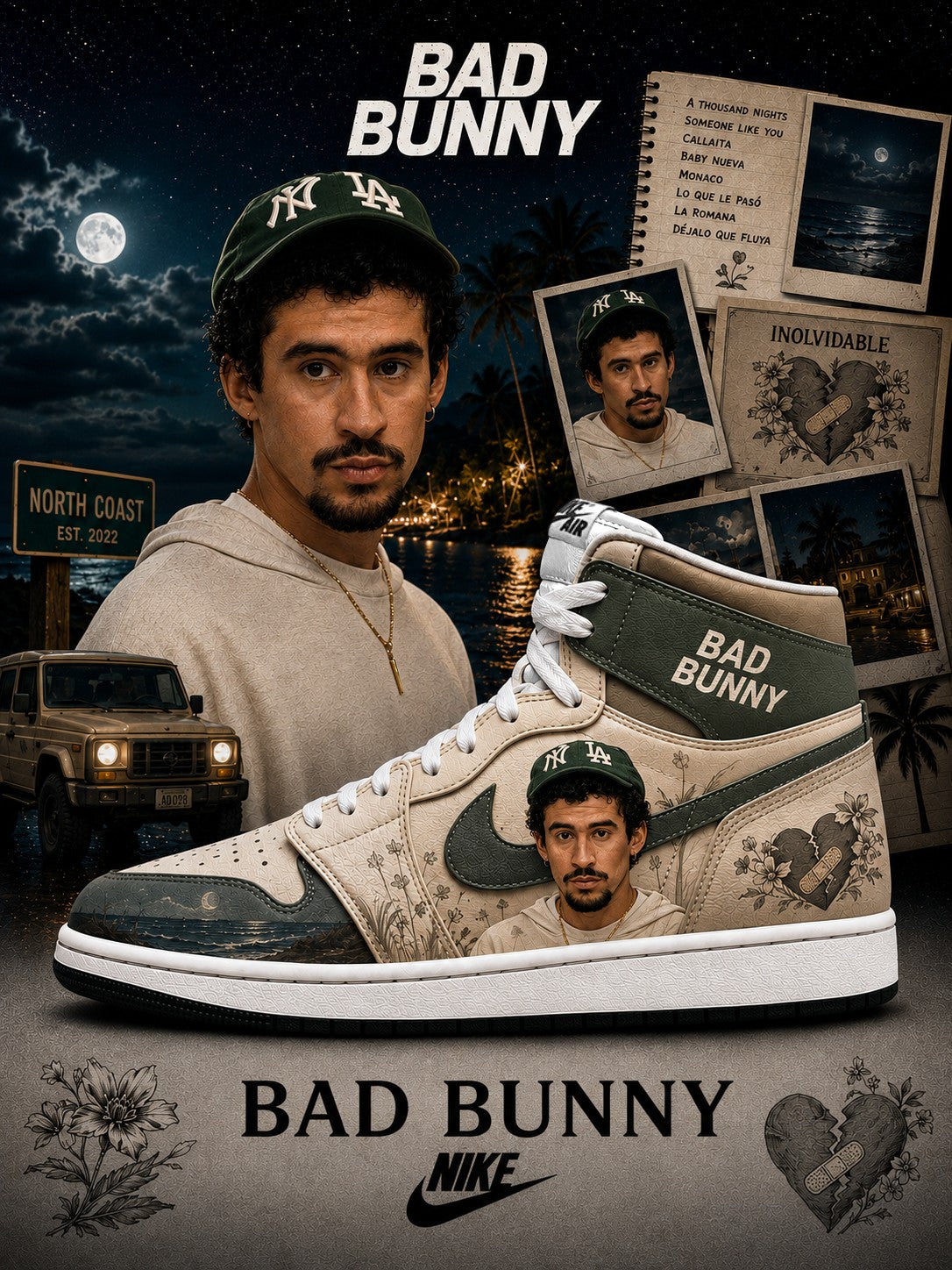 Bad Bunny V.1 Custom High-Top Sneakers