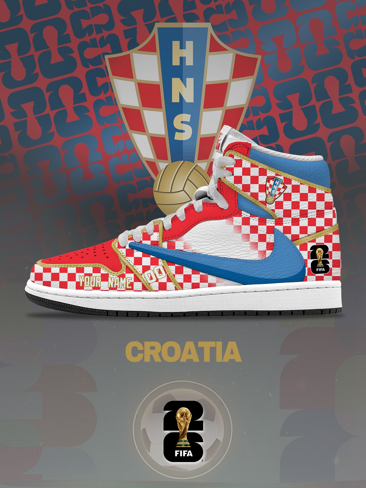 World Cup 2026 Croatia V.1 Custom TS High Sneakers