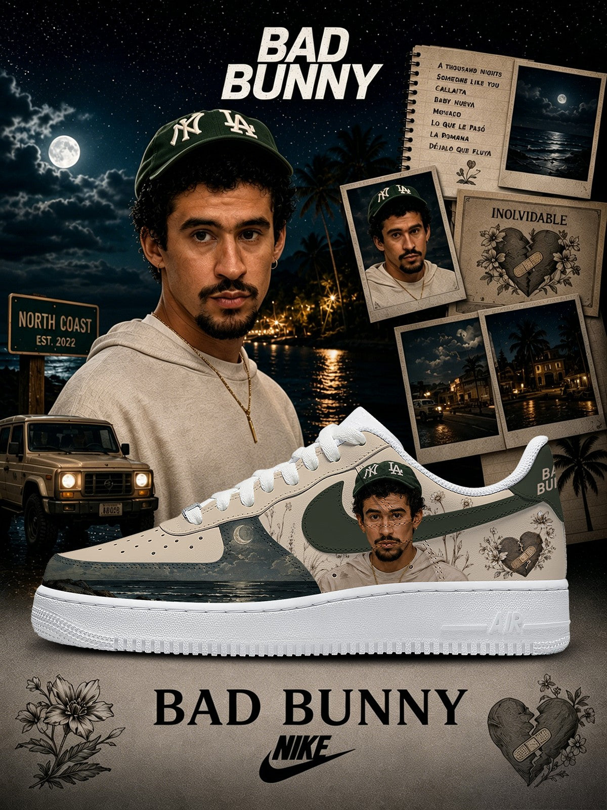 Bad Bunny V.1 Custom Air-Style Sneakers