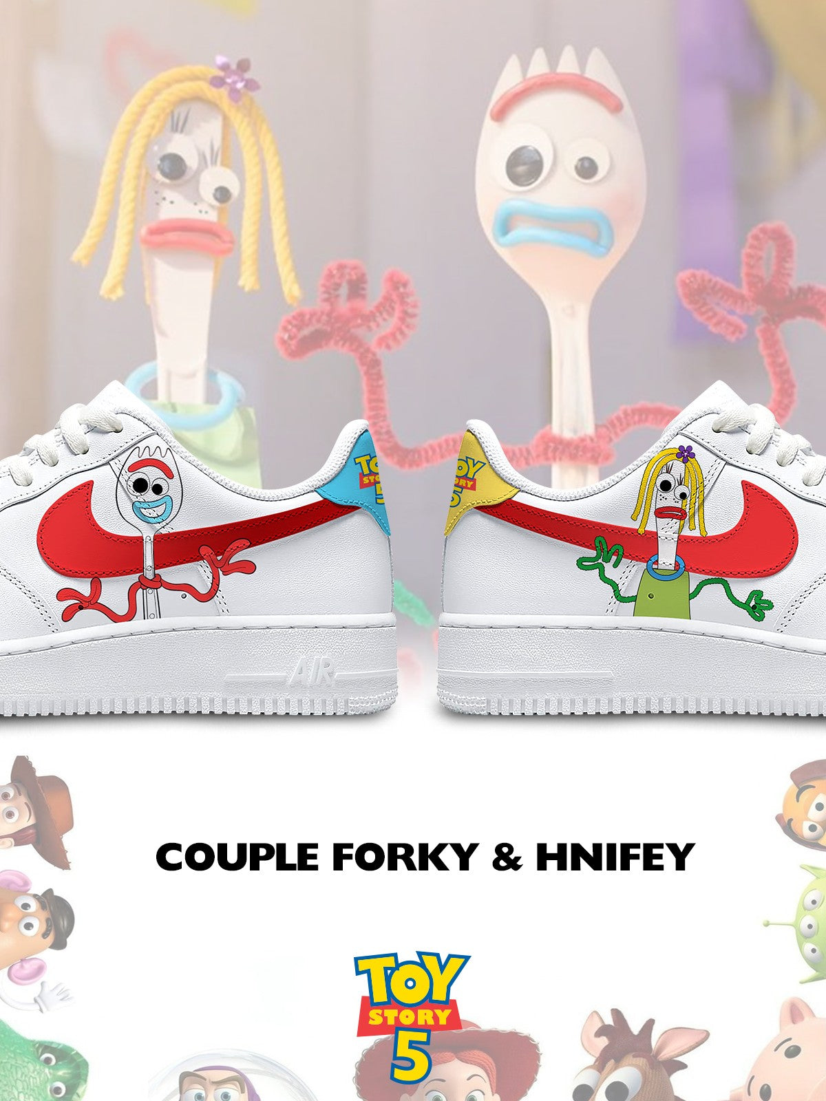 Forky and Knifey V.1 Custom Air-Style Sneakers