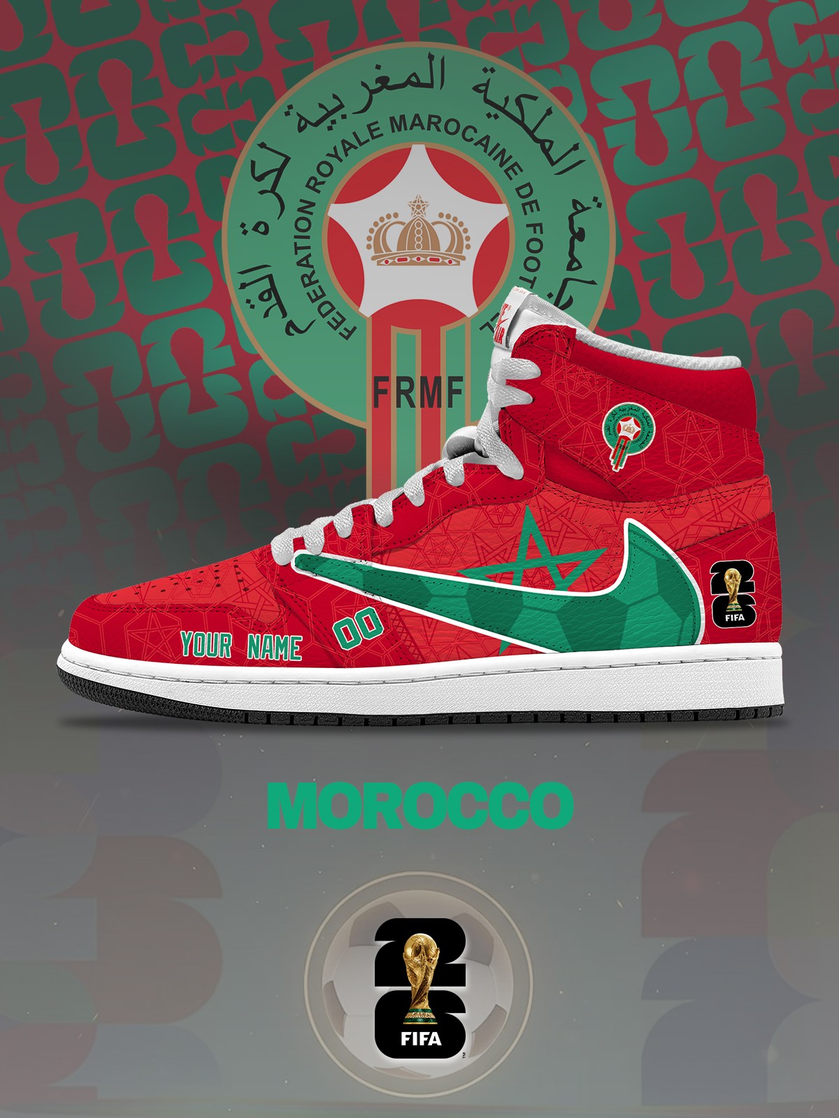 World Cup 2026 Morocco V.1 Custom TS High Sneakers
