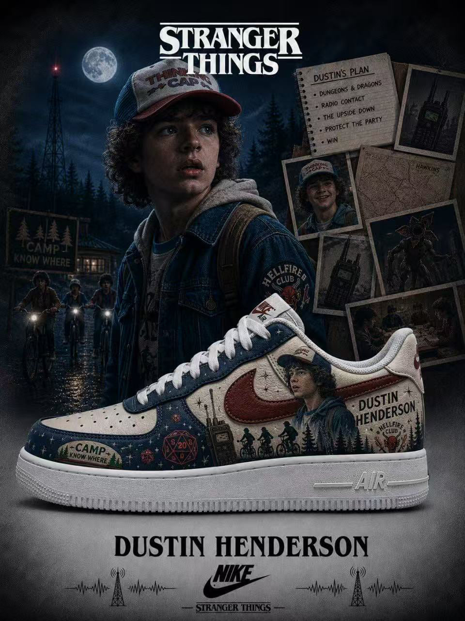 Dustin Henderson V.2 Custom Air-Style Sneakers