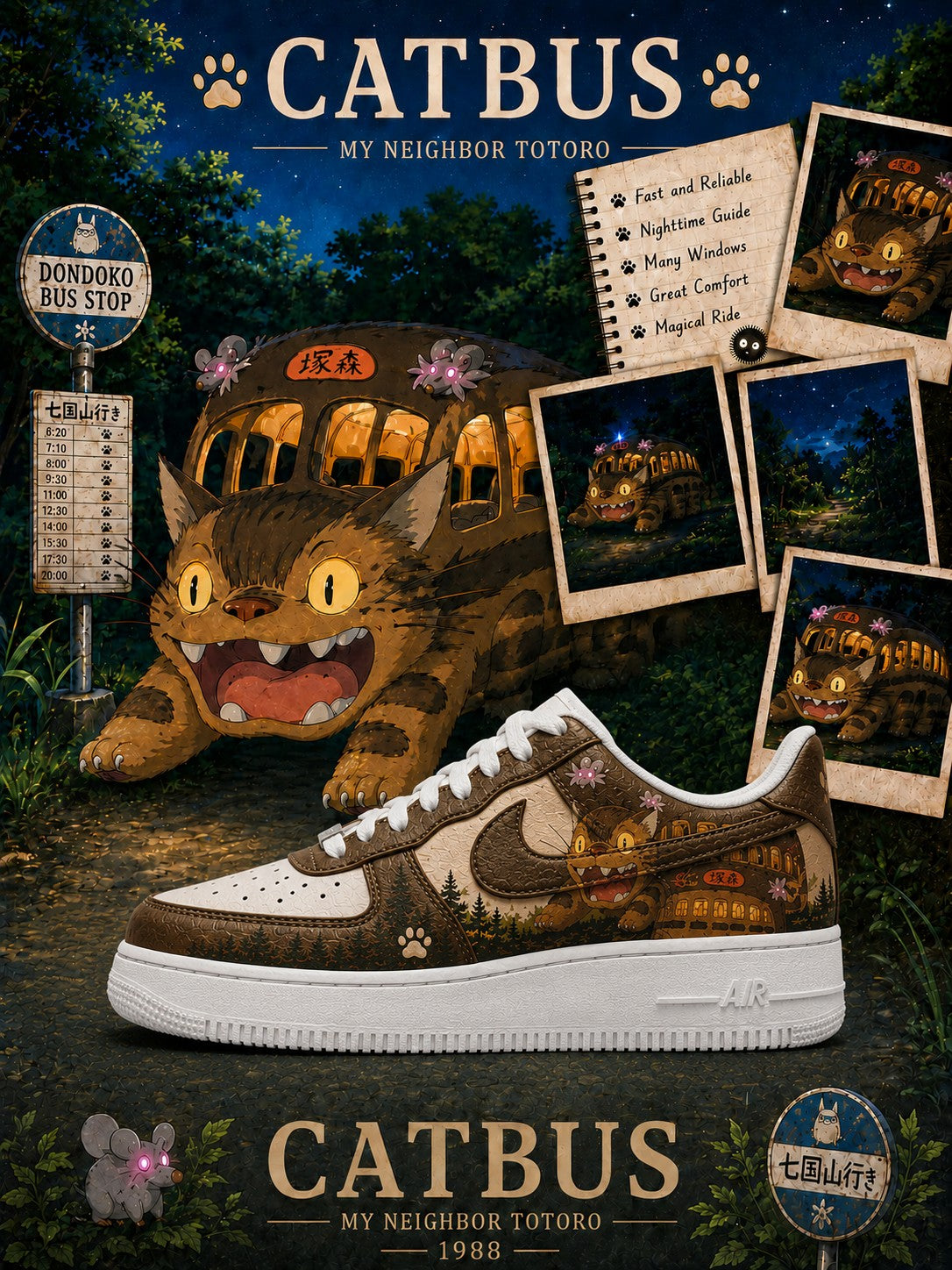 Catbus V.1 Custom Air-Style Sneakers