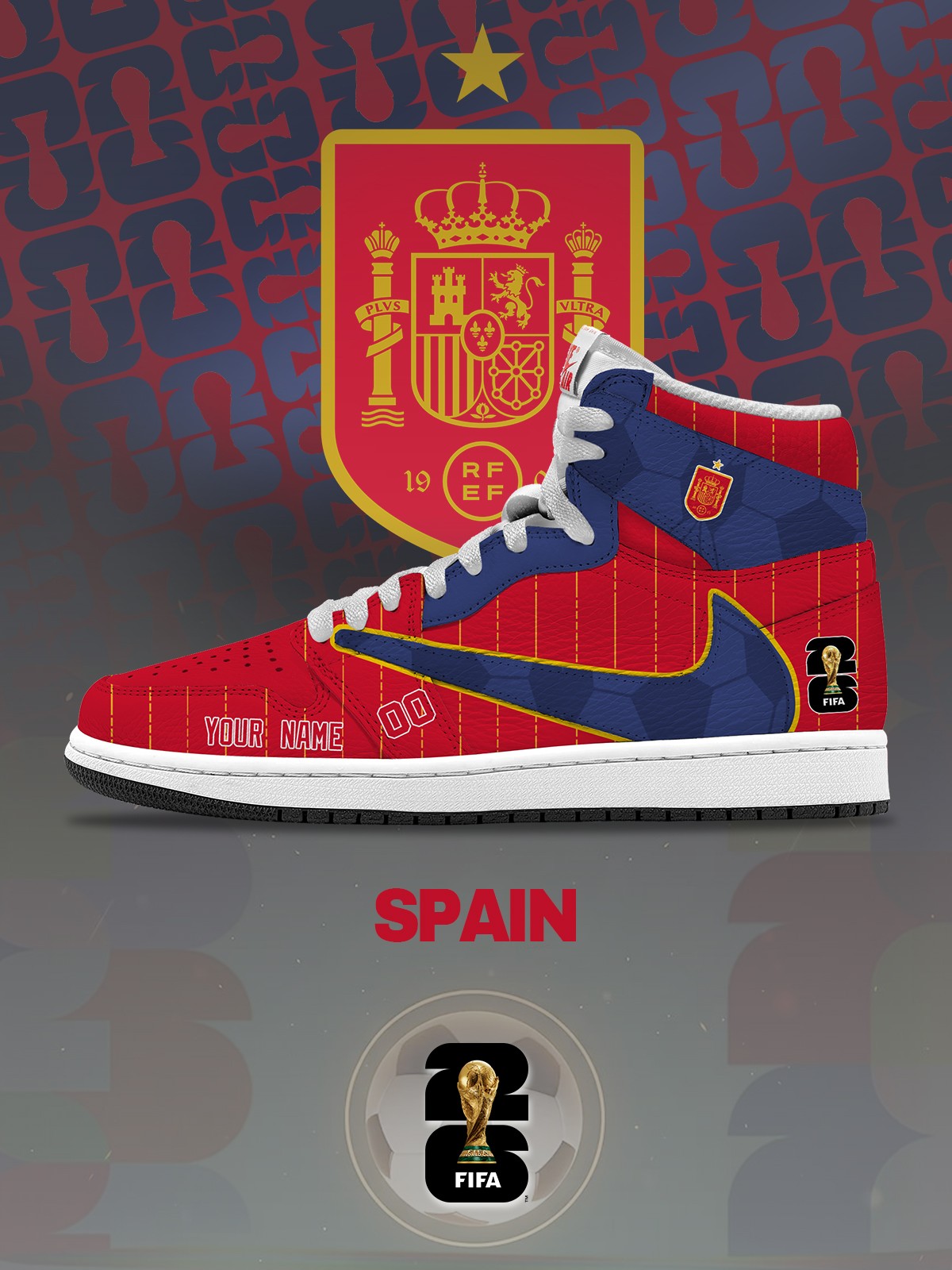 World Cup 2026 Spain V.1 Custom TS High Sneakers
