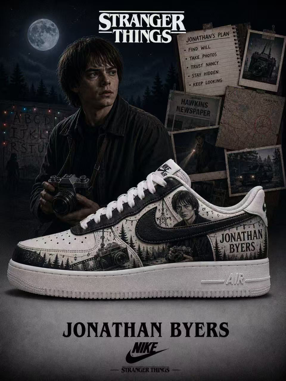 Jonathan Byers V.1 Custom Air-Style Sneakers
