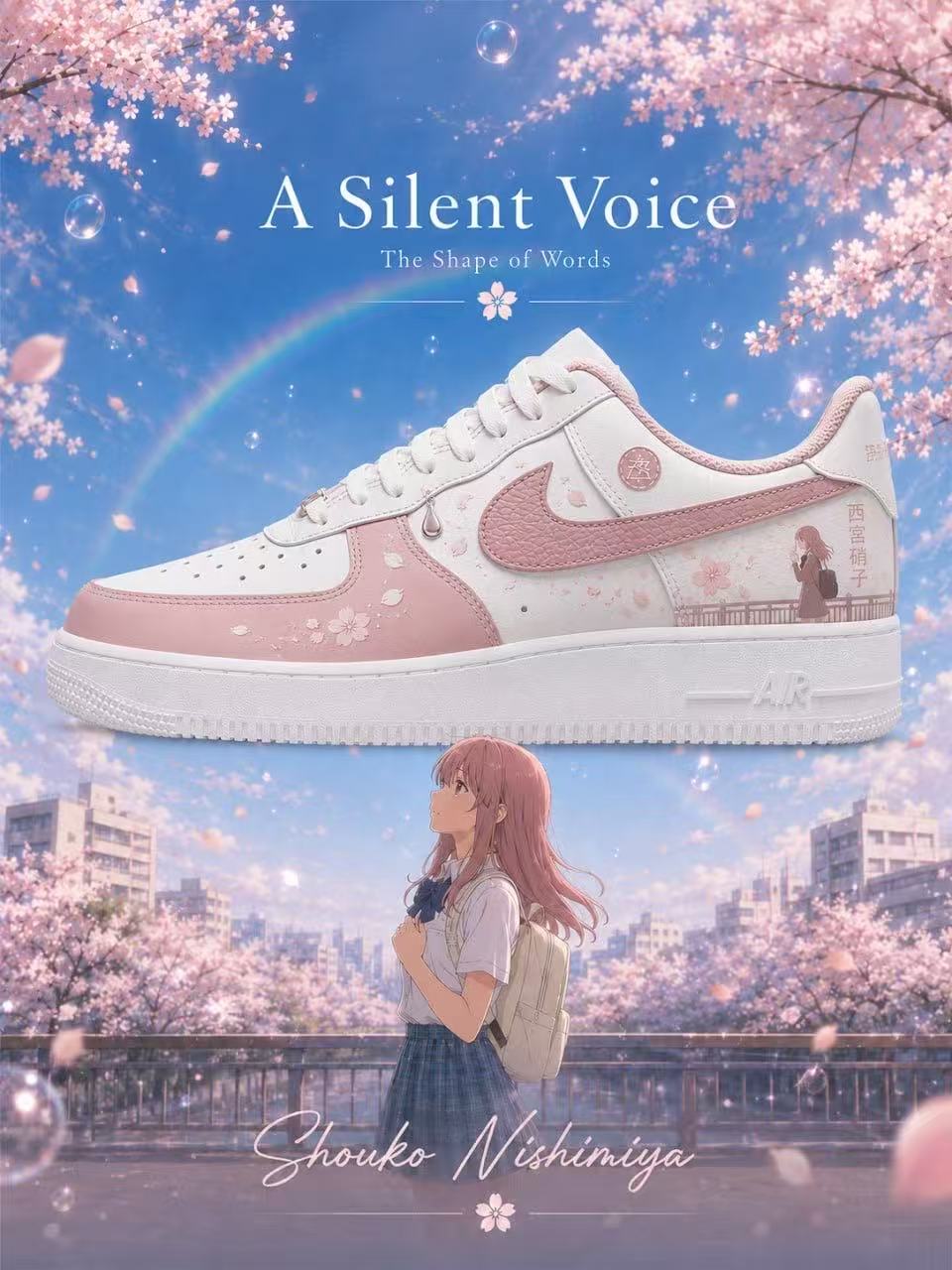 Shouko Nishimiya V.1 Custom Air-Style Sneakers